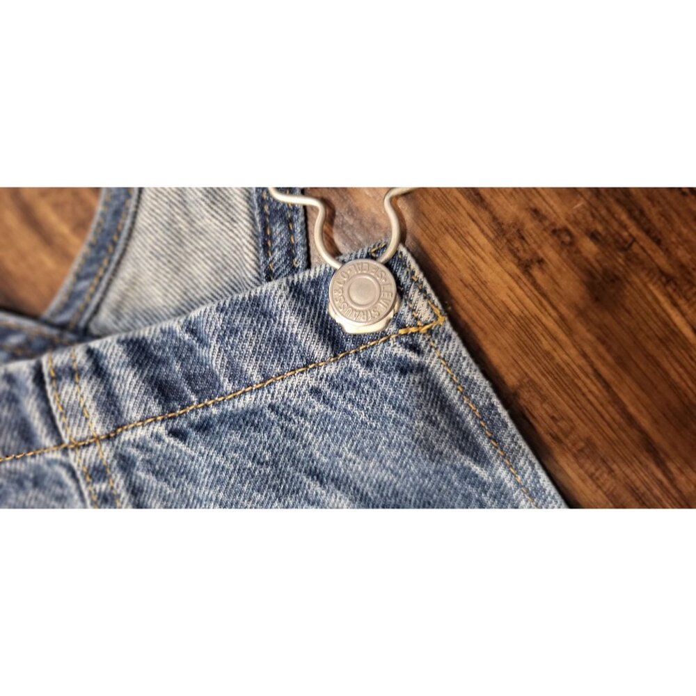 Levi's Vintage-Style Cotton Denim Overalls Medium Relaxed Distressed Utility - Picture 4 of 9
